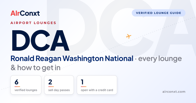 Ronald Reagan Washington National DCA airport lounges: 9 verified lounges and how to get in - AIrConxt guide